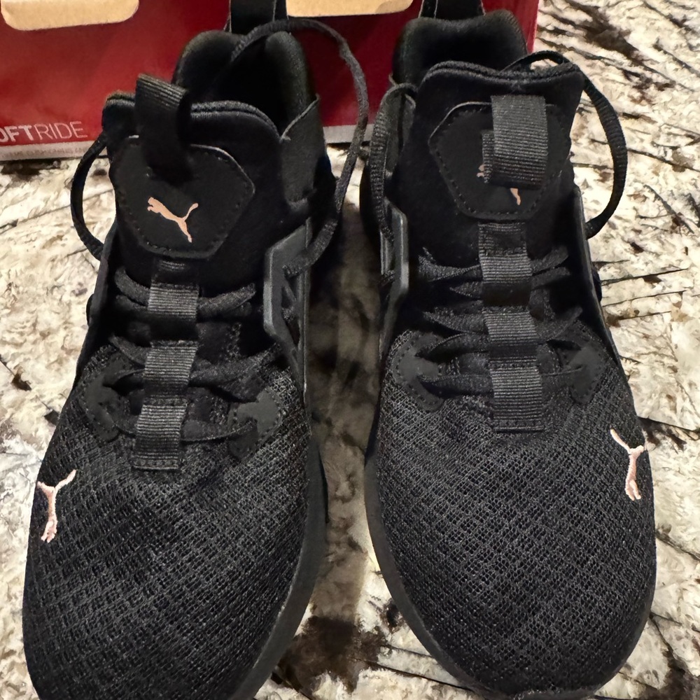 Puma Black SoftRide Sneakers